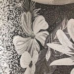 small tile shower flower design