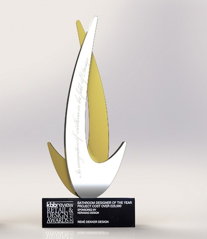 Award and accolade given to Rene Dekker Design for Best Bathroom competition Winner