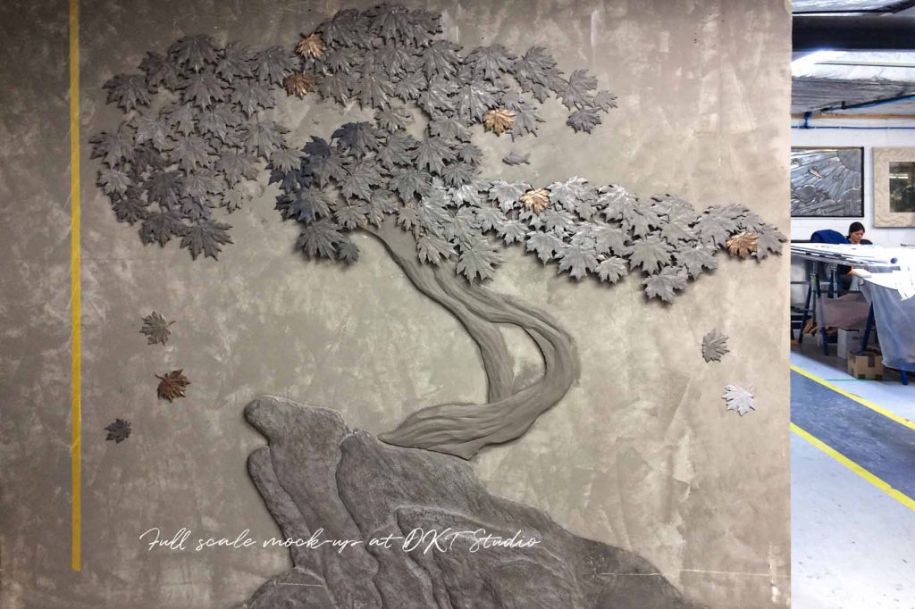 Full scale model of Bonsai bas relief