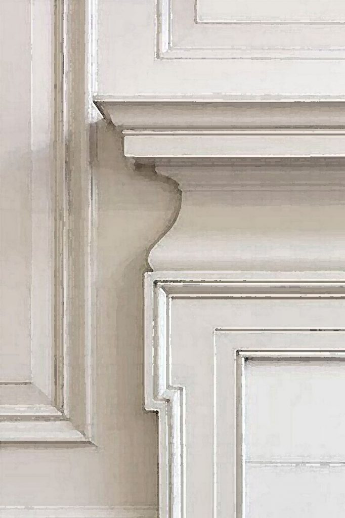 Painted timber panelling, Neoclassical design fire surround